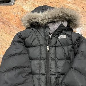 The North Face black winter facet with fur hood size 10/12